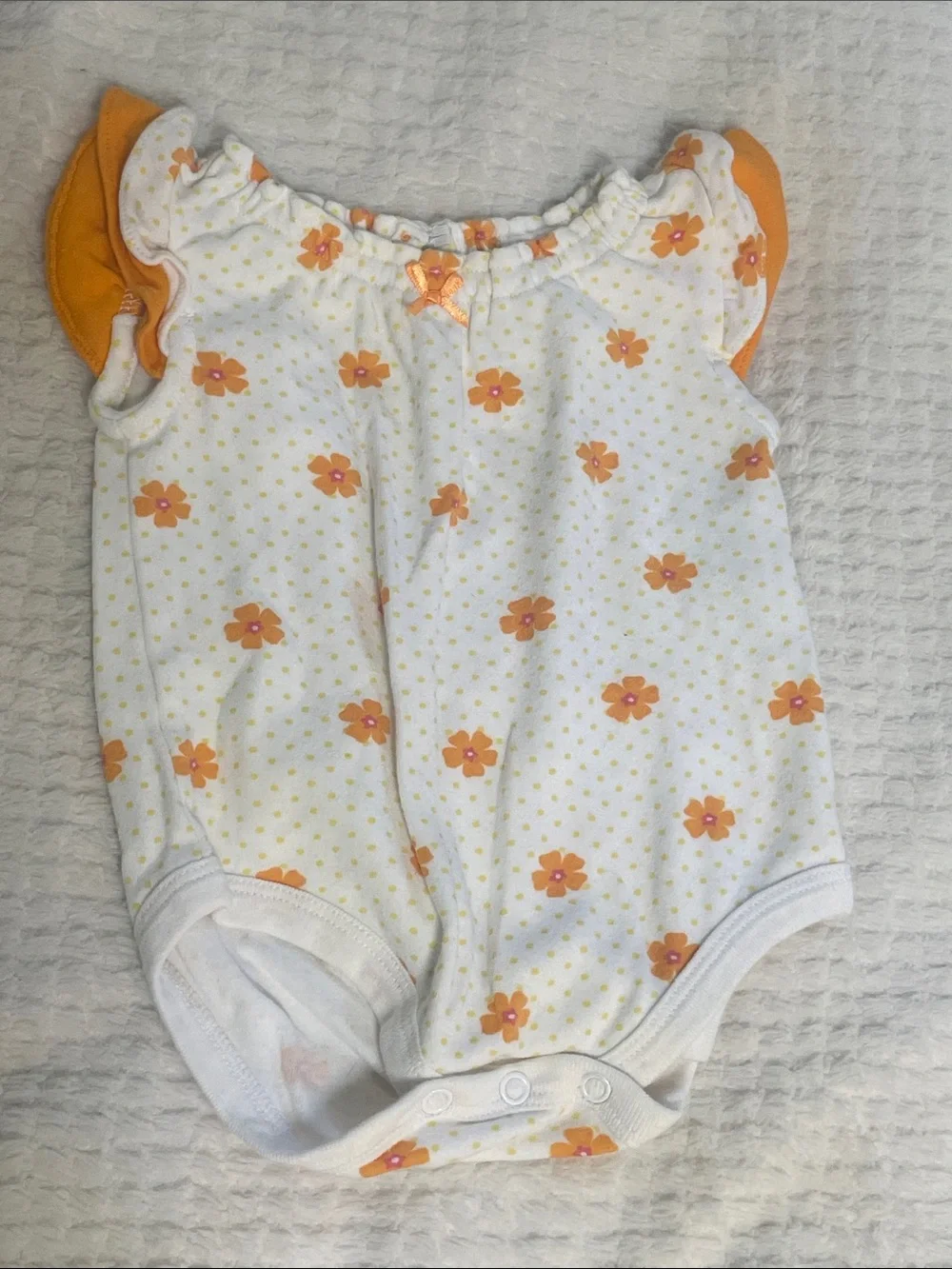 ❤️4 for $10 White & Orange Floral One-Piece 2 Pack/Set